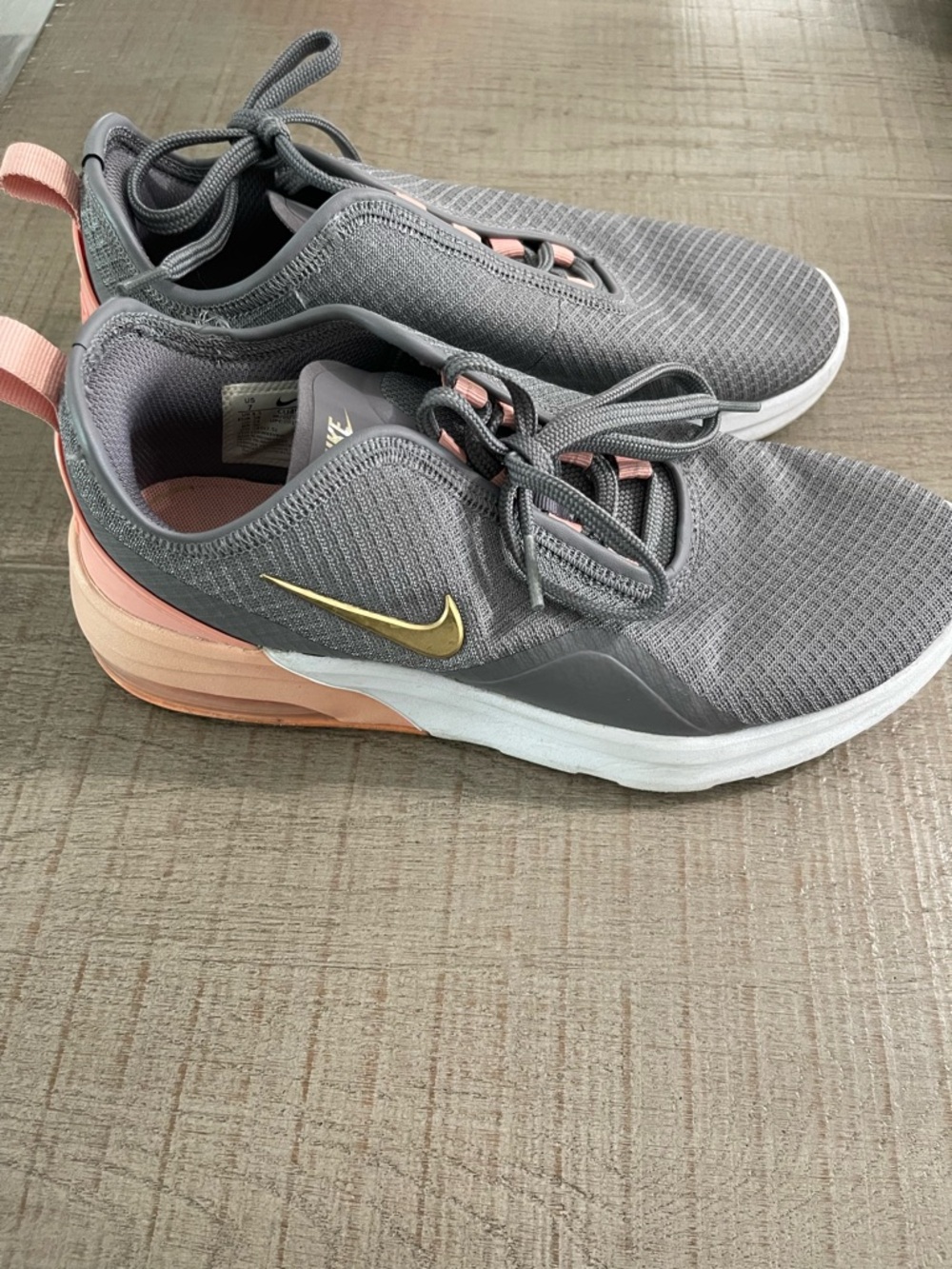 Nike Women’s Gray & Pink Athletic Sneakers with Gold Swoosh